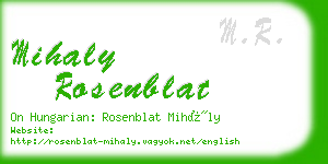 mihaly rosenblat business card